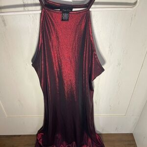Rue21 Metallic Red Y2K dress size large body con fit